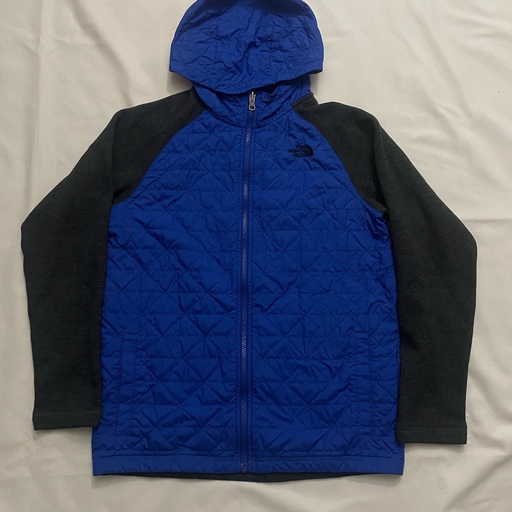 The North Face Kids Blue and Gray Hooded Sweatshirt